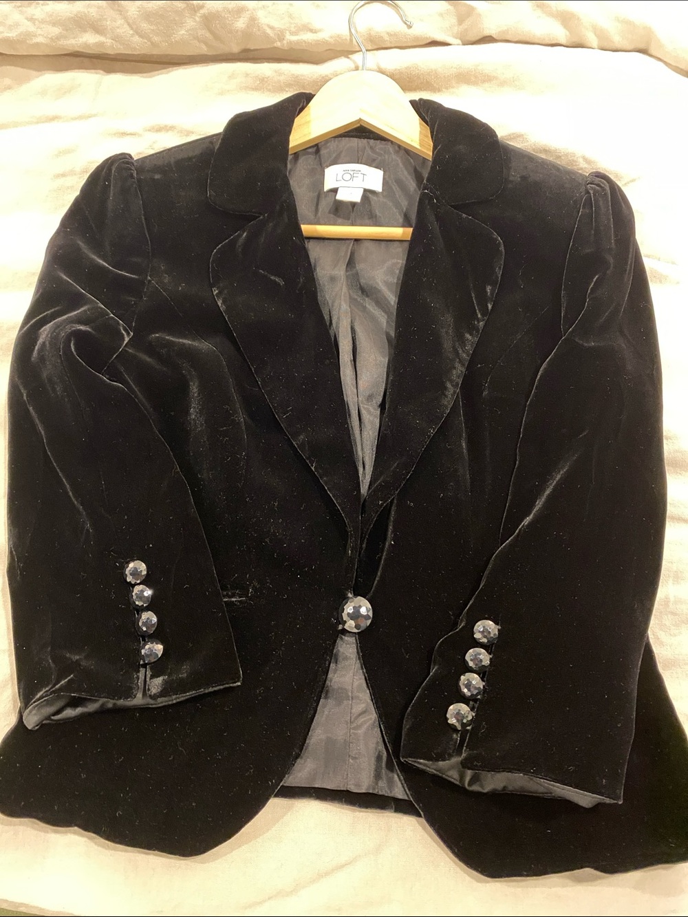 LOFT Black Velvet Tailored Women's Blazer